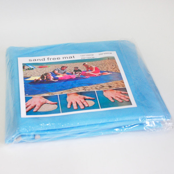 Пляжный коврик-покрывало Beach Mat 200x150 см с защитой от песка Синяя
