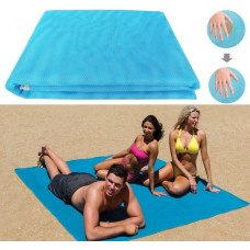Пляжный коврик-покрывало Beach Mat 200x150 см с защитой от песка Синяя
