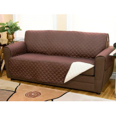 Двустороннее покрывало для дивана Couch Coat молочно-коричневая