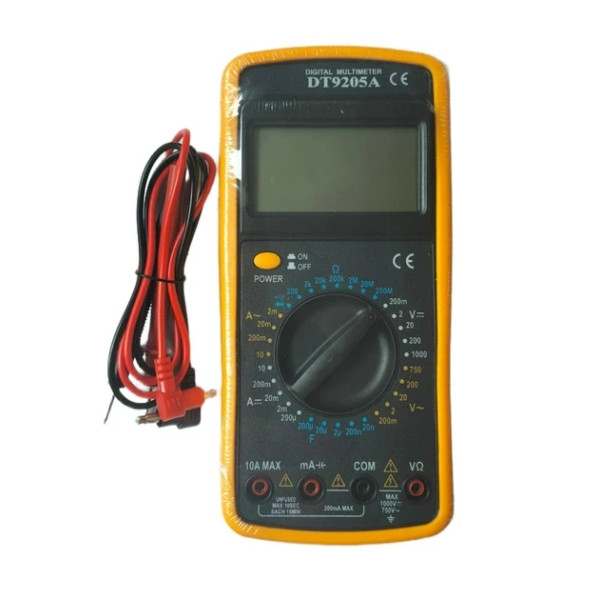Портативный DT-9205 цифровой мультиметр с дисплеем для измерения силы тока, напряжения и опоры