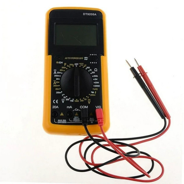 Портативный DT-9205 цифровой мультиметр с дисплеем для измерения силы тока, напряжения и опоры