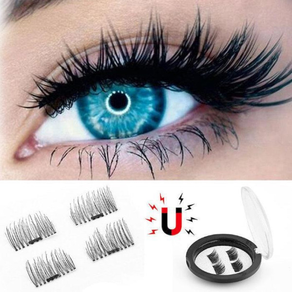 Черные ресницы на магнитах Magnetic Eyelashes в косметичке, 2 пары