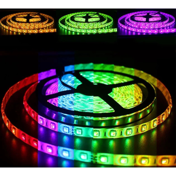 Влагозащищенная светодиодная лента UKC 3528 SMD RGB 5 метров с контроллером и блоком питания