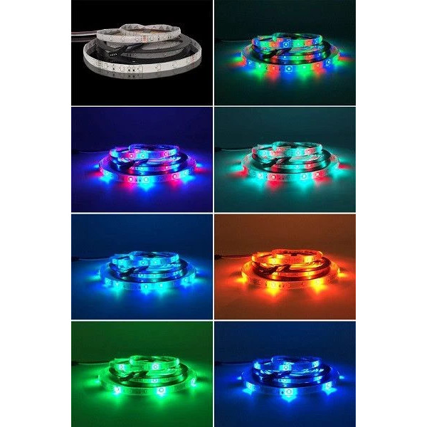 Влагозащищенная светодиодная лента UKC 3528 SMD RGB 5 метров с контроллером и блоком питания