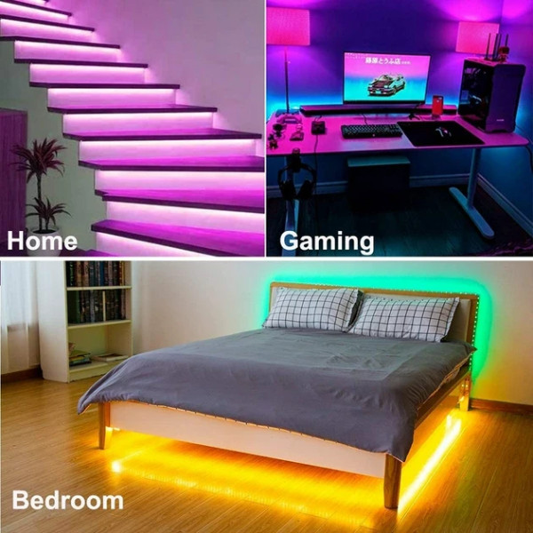 Влагозащищенная светодиодная лента UKC 3528 SMD RGB 5 метров с контроллером и блоком питания