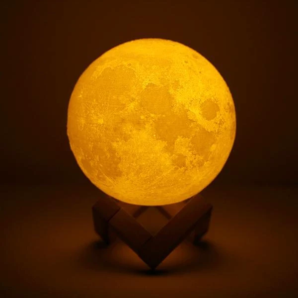 Ночник 3D аккумуляторная Луна Светильник 5 режимов 5 цветов USB 3D Moon Touch