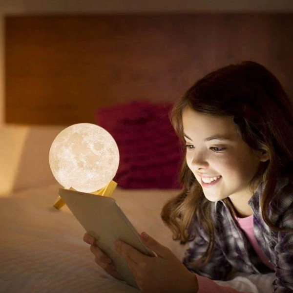 Ночник 3D аккумуляторная Луна Светильник 5 режимов 5 цветов USB 3D Moon Touch