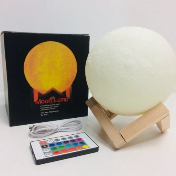 Ночник 3D аккумуляторная Луна Светильник 5 режимов 5 цветов USB 3D Moon Touch