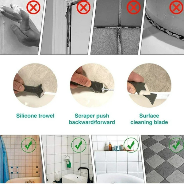 Силиконовый Шпатель-Скребок SILICON TOWEL SCRAPER для герметика и силикона