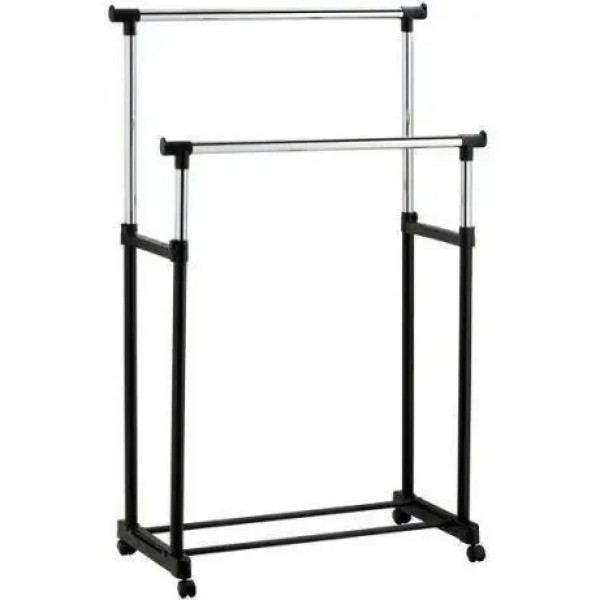 Стойка для одежды и обуви Double Pole Clothes Horse телескопическая вешалка
