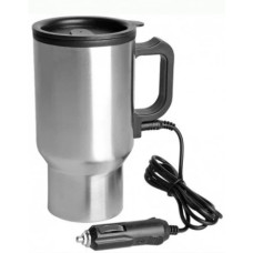 Автомобильная термокружка с подогревом Electric Mug на 400 мл серебро