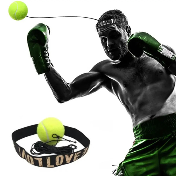 Тренажер для реакции на удары боксера (fightball) с мячом на резинке