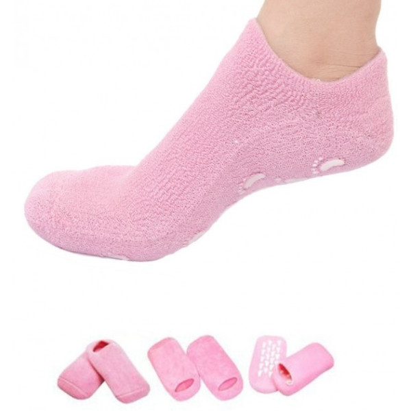 Розовые увлажняющие гелевые носочки SPA Gel Socks с приятным ароматом