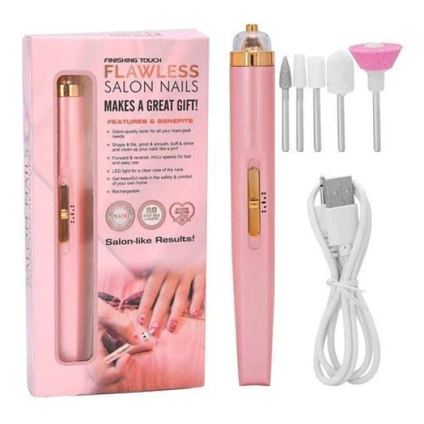 Портативный фрезер для маникюра и педикюра Flawless Salon Nails розовый