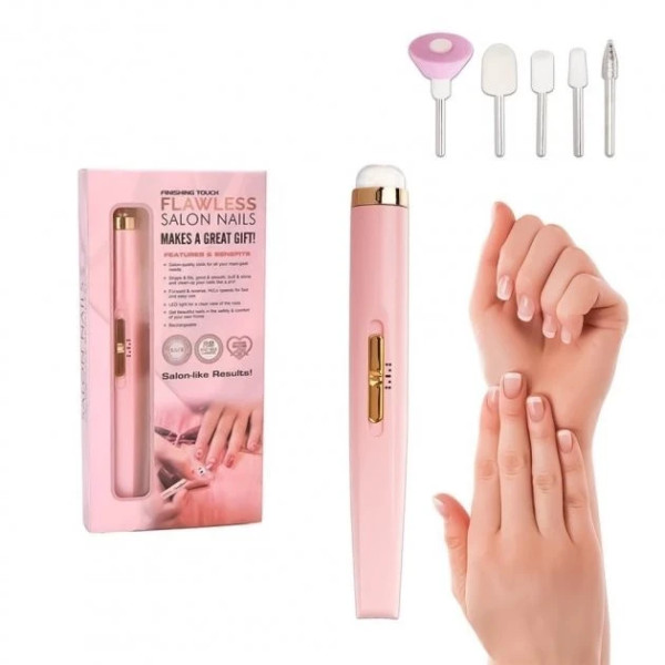 Портативный фрезер для маникюра и педикюра Flawless Salon Nails розовый