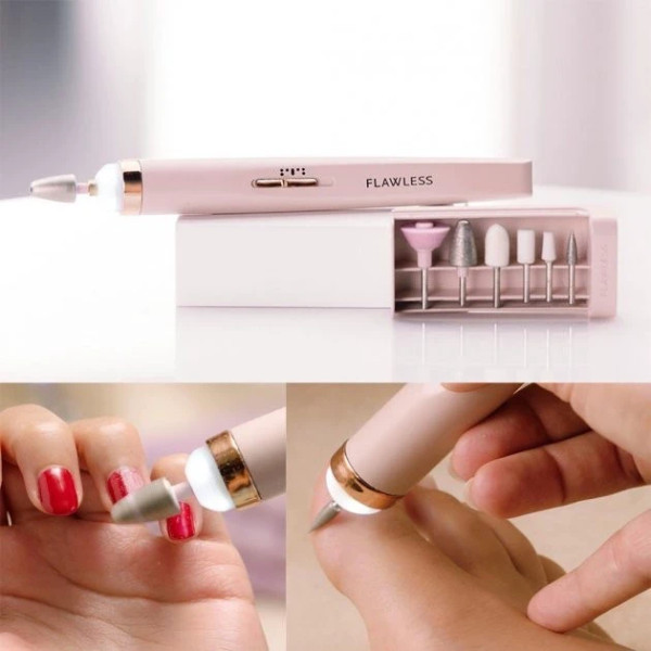 Портативный фрезер для маникюра и педикюра Flawless Salon Nails розовый
