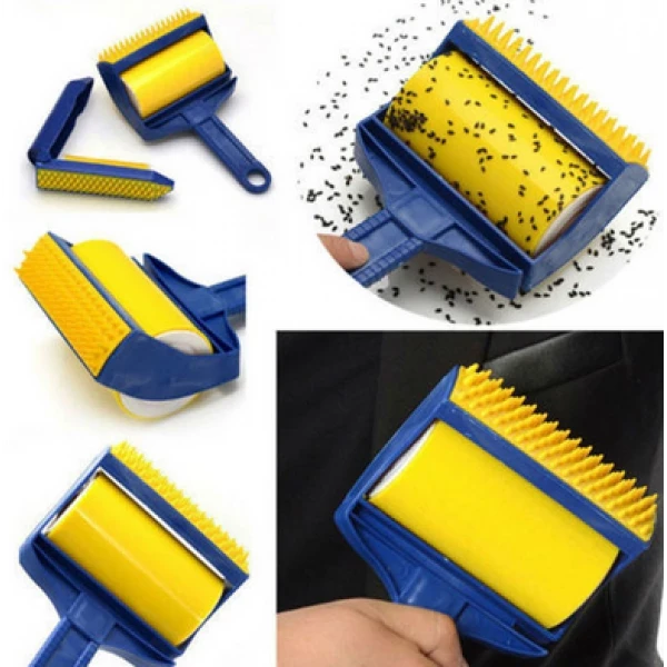 Силиконовая липкая щетка для чистки ковра Sticky Buddy валик Yellow