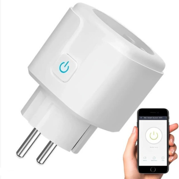 Смарт розетка Tuya 20А Wi-Fi с таймером и счетчиком электроэнергии