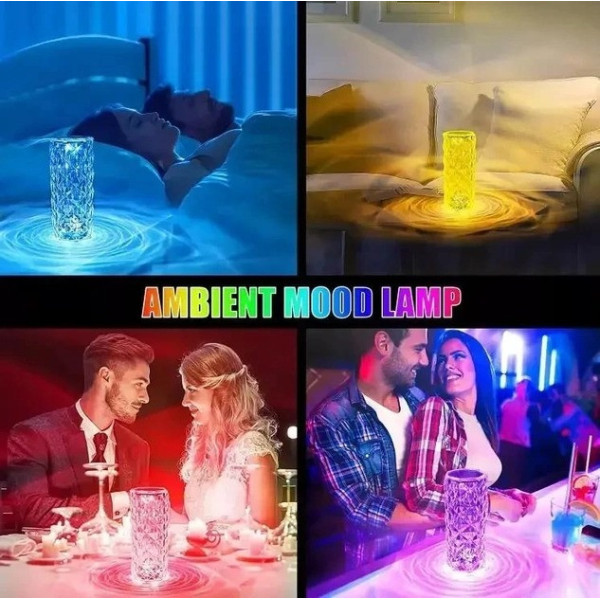 Светодиодный ночник Crystal Rose Ambience в виде хрустальной вазы, 16 цветов RGB