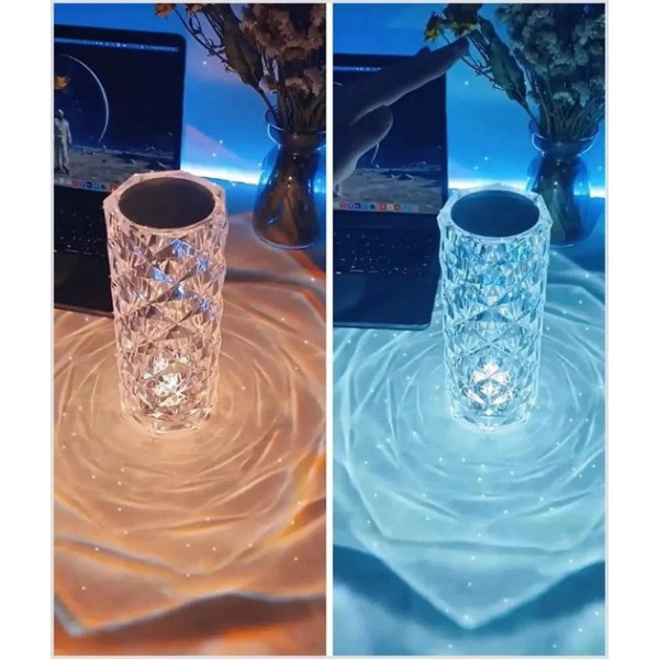 Светодиодный ночник Crystal Rose Ambience в виде хрустальной вазы, 16 цветов RGB