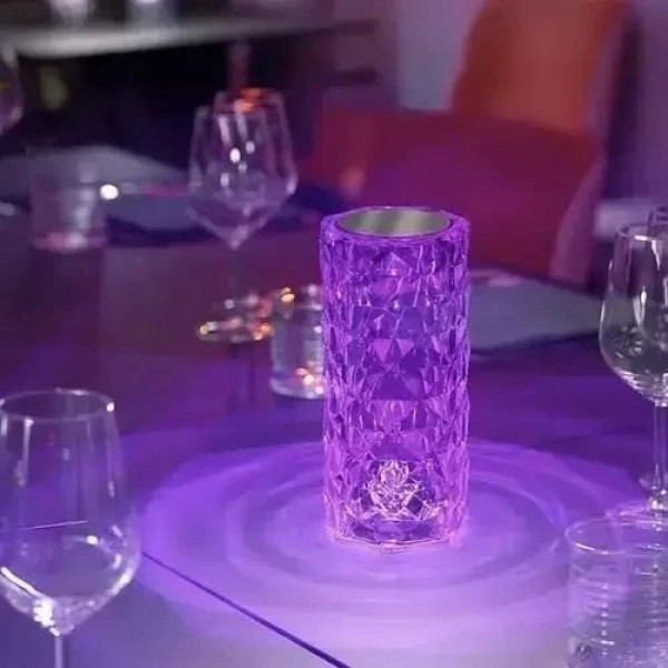 Светодиодный ночник Crystal Rose Ambience в виде хрустальной вазы, 16 цветов RGB