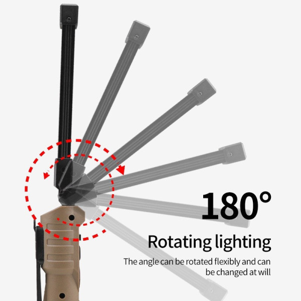 Портативный фонарь для кемпинга LIGHT L08-1, складной аккумуляторный с магнитом и крюком