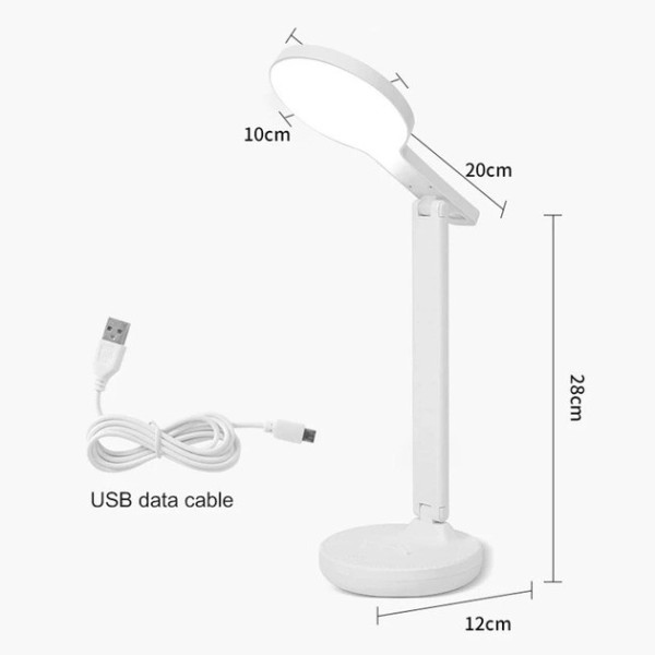 Белая настольная лампа Bailong BL-3201, аккумуляторная, с USB-подключением
