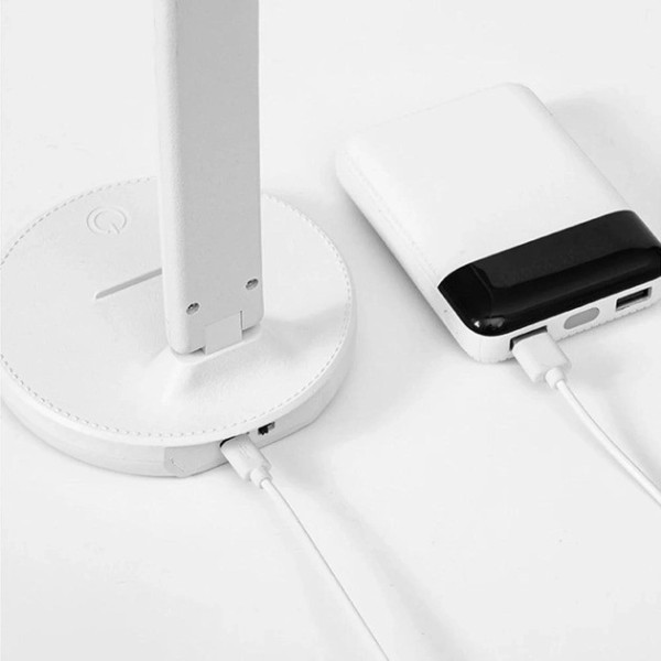 Белая настольная лампа Bailong BL-3201, аккумуляторная, с USB-подключением