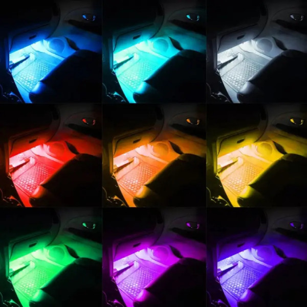 Автомобильная RGB led подсветка для авто, влагозащитная с USB, и управлением со сматфона