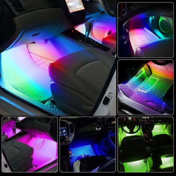 Автомобильная RGB led подсветка для авто, влагозащитная с USB, и управлением со сматфона