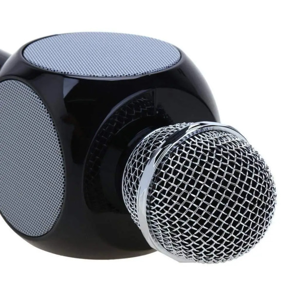Микрофон караоке WSTER WS-1816 - беспроводной Bluetooth микрофон с cветомузыкой слотом USB и FM тюнером