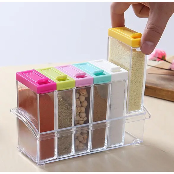 Кухонная подставка для хранения приправ и специй Seasoning Six Piece Set