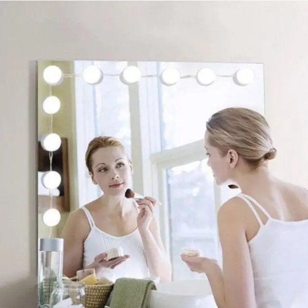 LED лампочки для подсветки гримерного зеркала VANITY MIRROR LIGHTS на липучках  Освещение для макияжа 3 режима
