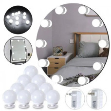 LED лампочки для подсветки гримерного зеркала VANITY MIRROR LIGHTS на липучках  Освещение для макияжа 3 режима