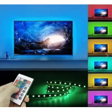 КоСветодиодная лента SMD 5050-RGB для подсветки телевизора 2м Разноцветная, Неоновая LED подсветка