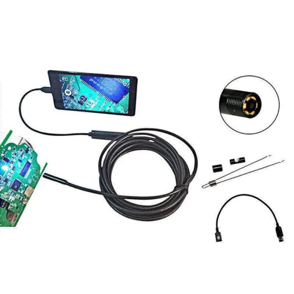 Эндоскопическая камера USB с подсветкой Endoscope camera 2 meter 7mm для iOS и Android