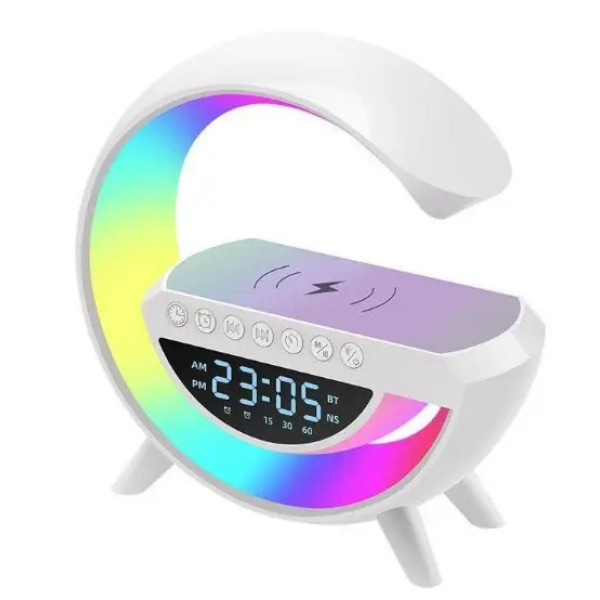 Ночник настольный с беспроводной зарядкой RGB Happy Light Light Sound Machine 24см
