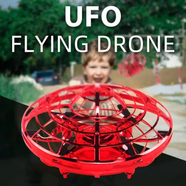 Квадрокоптер мини Летающая тарелка UFO с LED подсветкой и системой антистолкновения