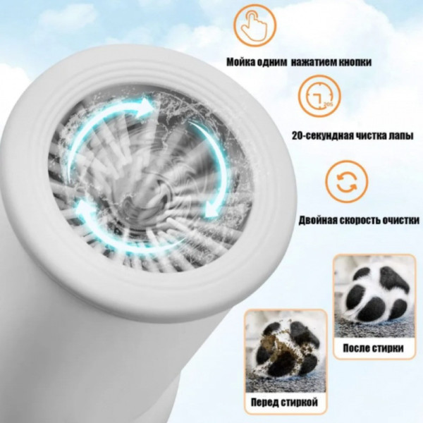 USB лапомойка Pet Foot Wash с силиконовыми щетинками