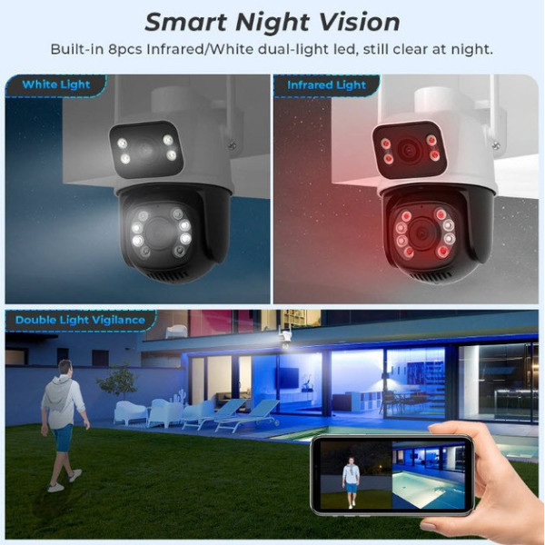Уличная Wi-Fi камера Q25 с LED подсветкой и датчиком движения