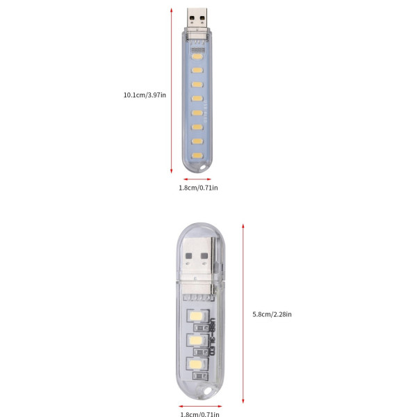 Портативный светильник USB-8LED с 8 белыми светодиодами