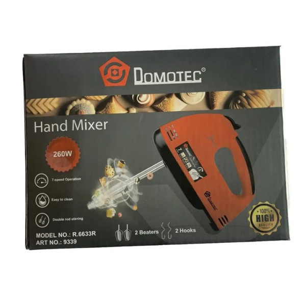 Ручной электрический миксер Domotec R 6633B с 5 скоростями
