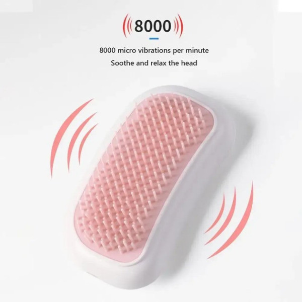 Электрический массажер для головы Head Massager с силиконовыми щетинками для расслабляющего массажа