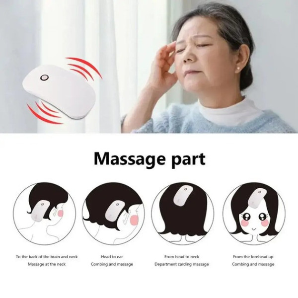 Электрический массажер для головы Head Massager с силиконовыми щетинками для расслабляющего массажа