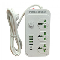Сетевой удлинитель Power Socket J07 на 3 розетки и 4 USB порта