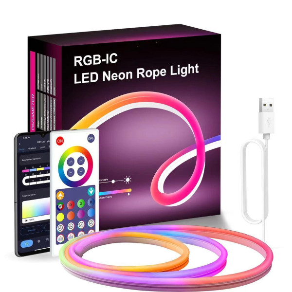 Неоновая LED лента Gosund RTS0046 (5 м, RGB, Wi-Fi, пульт)
