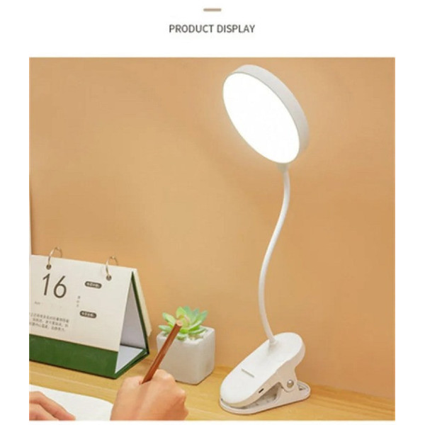 Настольная LED лампа на прищепке с аккумулятором Li-ion 900mAh, 20 светодиодов, USB зарядка