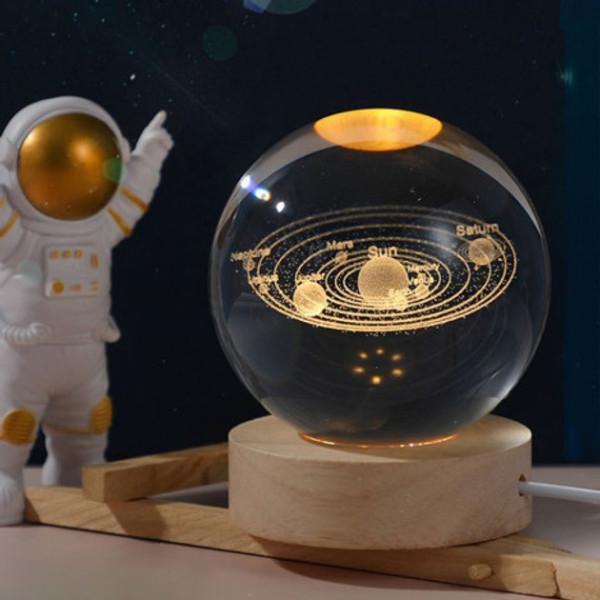 LED ночник 3D "Солнечная система" в хрустальном шаре, USB питание