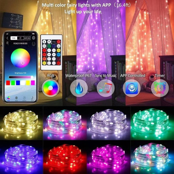 Светодиодная RGB лента LED 10 м с пультом, водонепроницаемая модель MDX-265