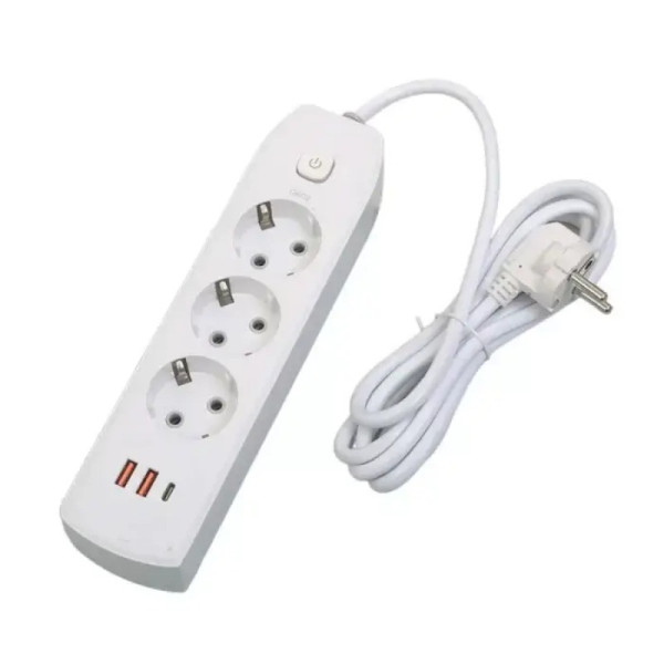 Сетевой фильтр AND-16-20 с 3 розетками, 2 USB и Type-C разъемами